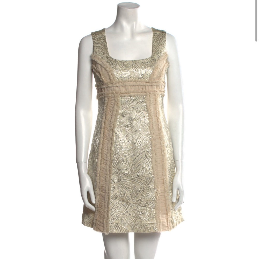 Gold Badgley Mischka A-Line Dress